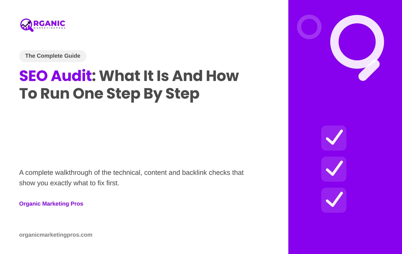 SEO audit process showing the 9 steps from crawling to prioritized fixes